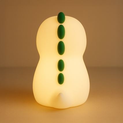 LED RGBW димируема акумулаторна сензорна детска нощна лампа DINO LED/1W/5V 1200 mAh