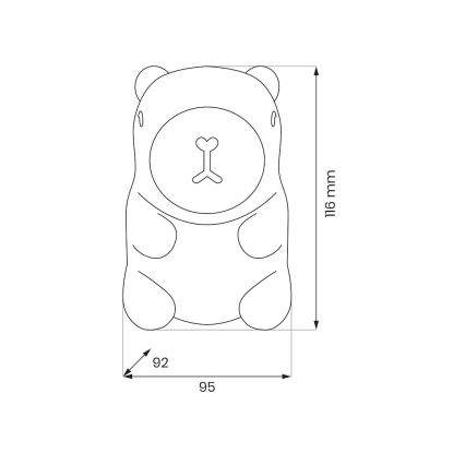 LED RGBW димируема презареждаема сензорна детска нощна лампа KAPYBARA LED/0,45W/5V 800 mAh