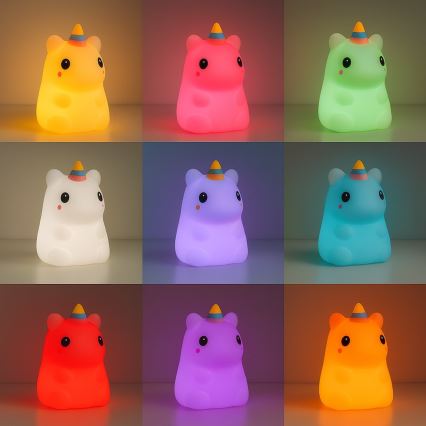 LED RGBW димируема презареждаема детска сензорна нощна лампа UNICORN LED/1W/5V 1200 mAh
