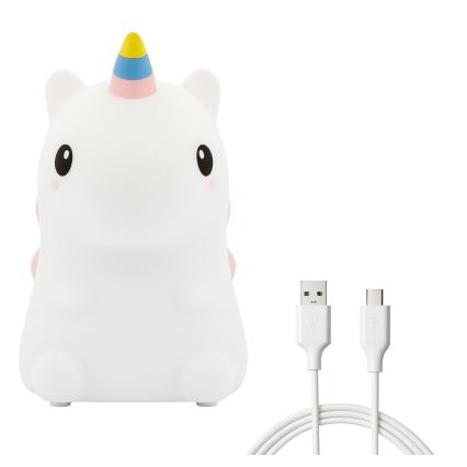 LED RGBW димируема презареждаема детска сензорна нощна лампа UNICORN LED/1W/5V 1200 mAh