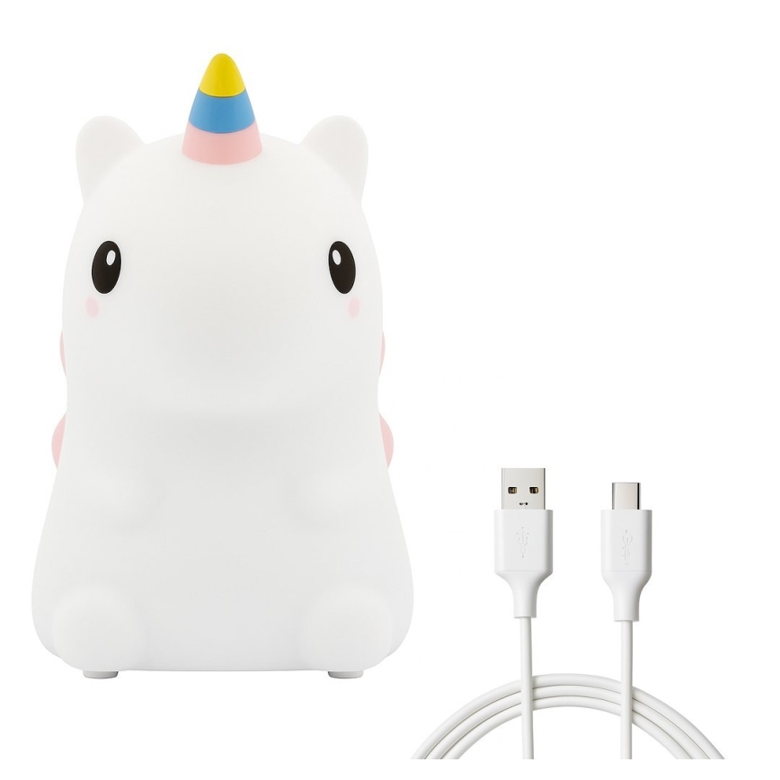 LED RGBW димируема презареждаема детска сензорна нощна лампа UNICORN LED/1W/5V 1200 mAh
