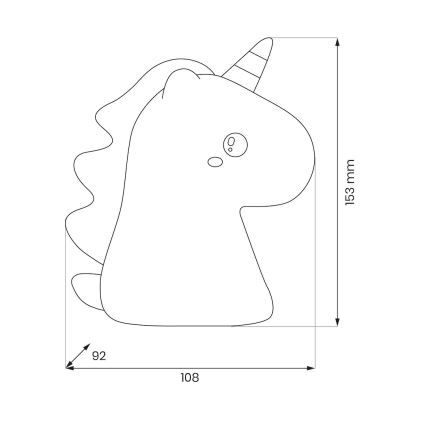 LED RGBW димируема презареждаема детска сензорна нощна лампа UNICORN LED/1W/5V 1200 mAh