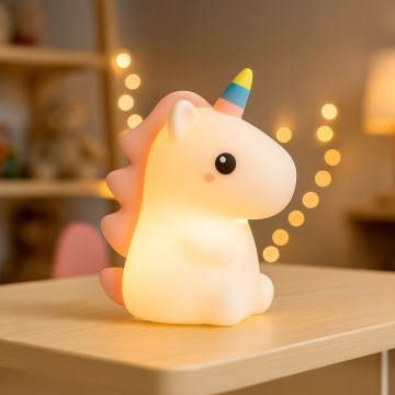 LED RGBW димируема презареждаема детска сензорна нощна лампа UNICORN LED/1W/5V 1200 mAh