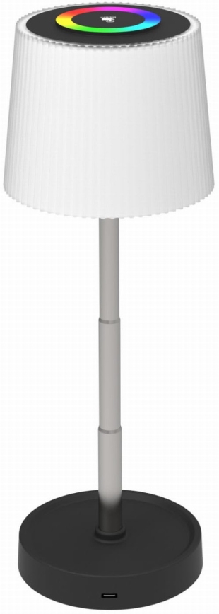 LED RGBW димируема сензорна настолна лампа за външна употреба, презареждаема, LED/2W/5V IP44 1200 mAh, сива