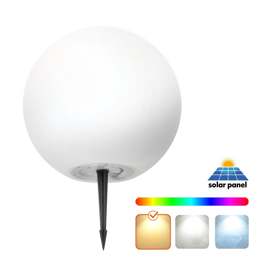 LED RGBW Димируема соларна лампа GARDEN BALL LED/5W/3,7V 3000K IP54 2200 mAh Ø 30 cm + дистанционно управление