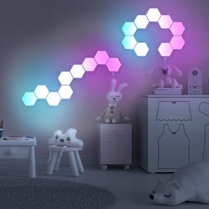 К-кт 9x LED RGBW Димируема стенна декоративна лампа MAYA LED/1W/230V + дистанционно управление