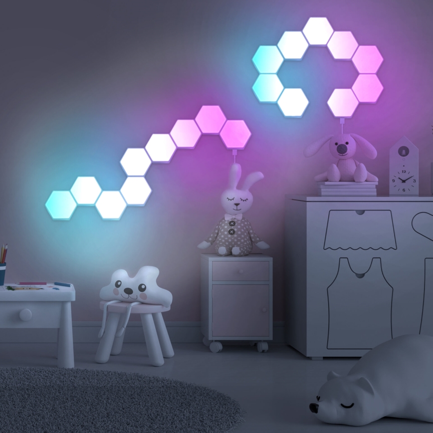 К-кт 9x LED RGBW Димируема стенна декоративна лампа MAYA LED/1W/230V + дистанционно управление