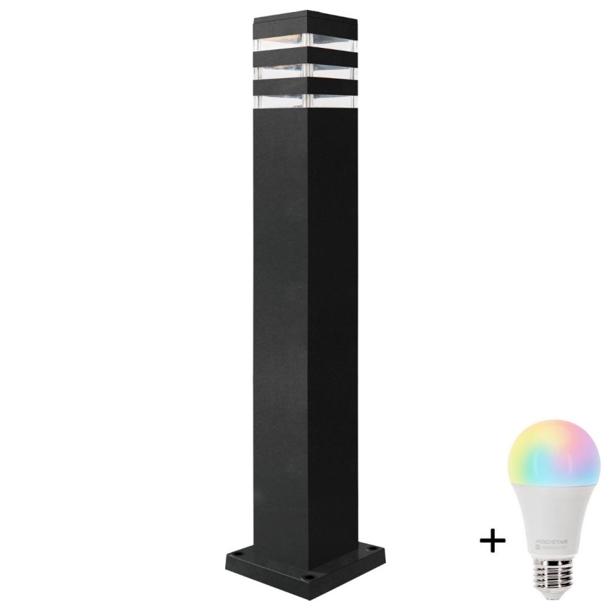 LED RGBW димируема външна лампа TEKSAS 1xE27/12W/230V 2700-6500K Wi-Fi 74 см IP44 антрацит