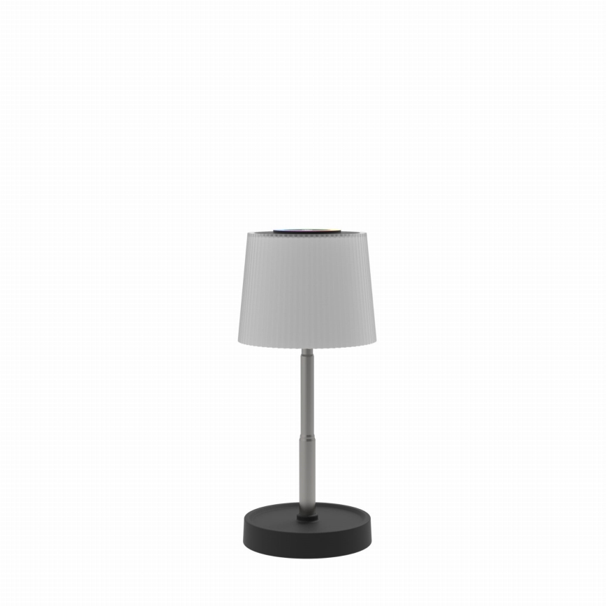 LED RGBW димируема сензорна настолна лампа за външна употреба, презареждаема, LED/2W/5V IP44 1200 mAh, сива