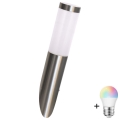 LED RGBW димируема външна стенна лампа LIVIA 1xE27/6,5W/230V 2700-6500K Wi-Fi IP44 сребриста