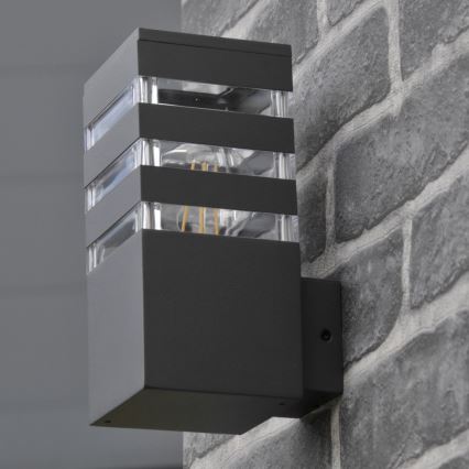 LED RGBW с възможност за регулиране на яркостта външно стенно осветително тяло TEKSAS 1xE27/9W/230V 2700-6500K Wi-Fi IP44 антрацит