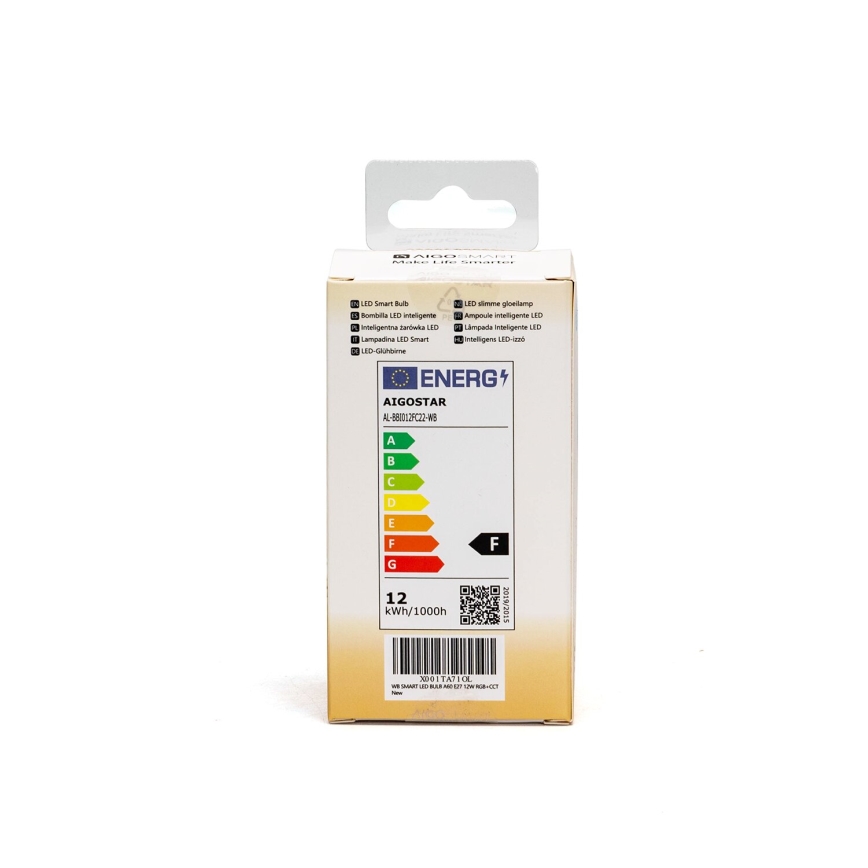 LED RGBW Димируема крушка A60 E27/12W/230V 2700-6500K Wi-Fi - Aigostar