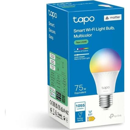 LED RGBW димируема крушка MATTER A60 E27/8,6W/230V 2500-6500K Wi-Fi - TP-Link