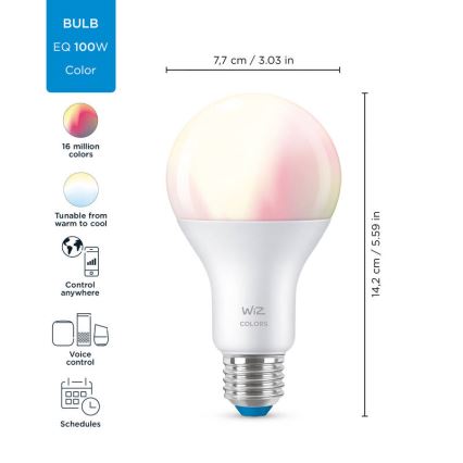 LED RGBW Димируема крушка A67 E27/13W/230V 2200-6500K CRI 90 Wi-Fi -WiZ