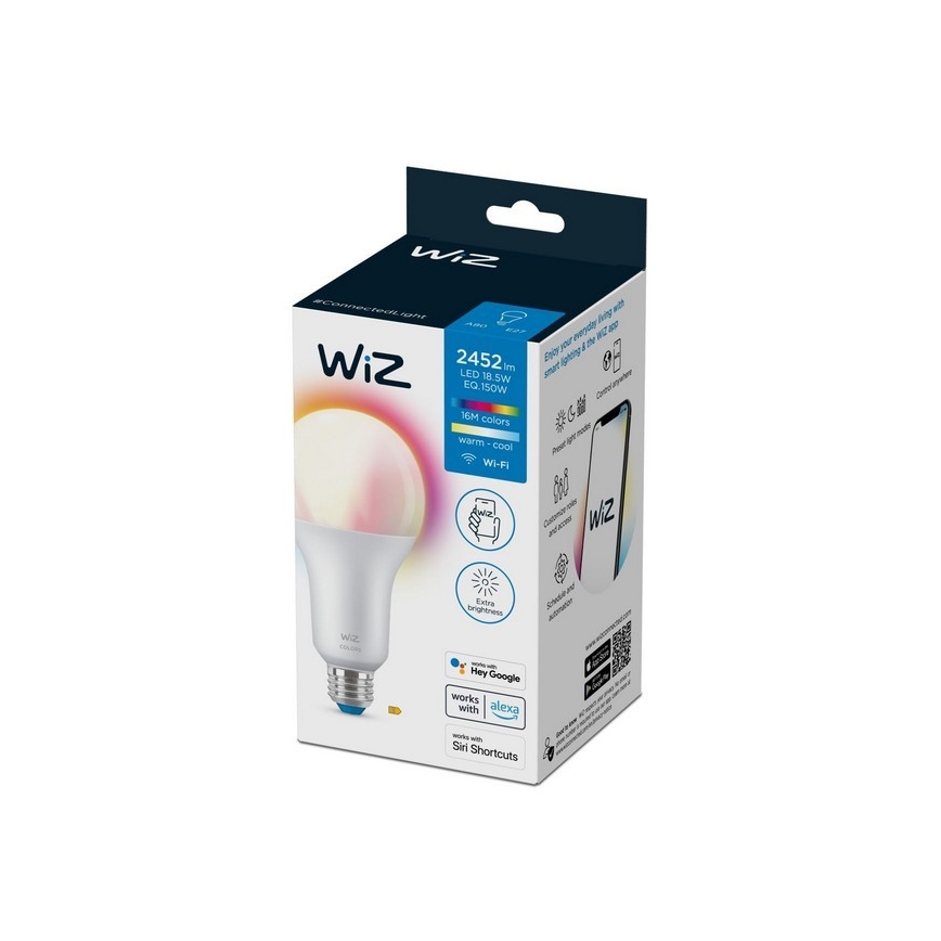 LED RGBW Димируема крушка A80 E27/18,5W/230V 2200-6500K CRI 90 Wi-Fi - WiZ
