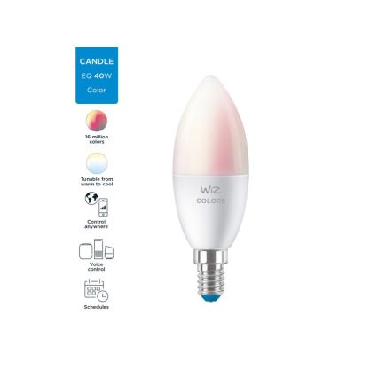 LED RGBW Димируема крушка C37 E14/4,9W/230V 2200-6500K CRI 90 Wi-Fi -WiZ