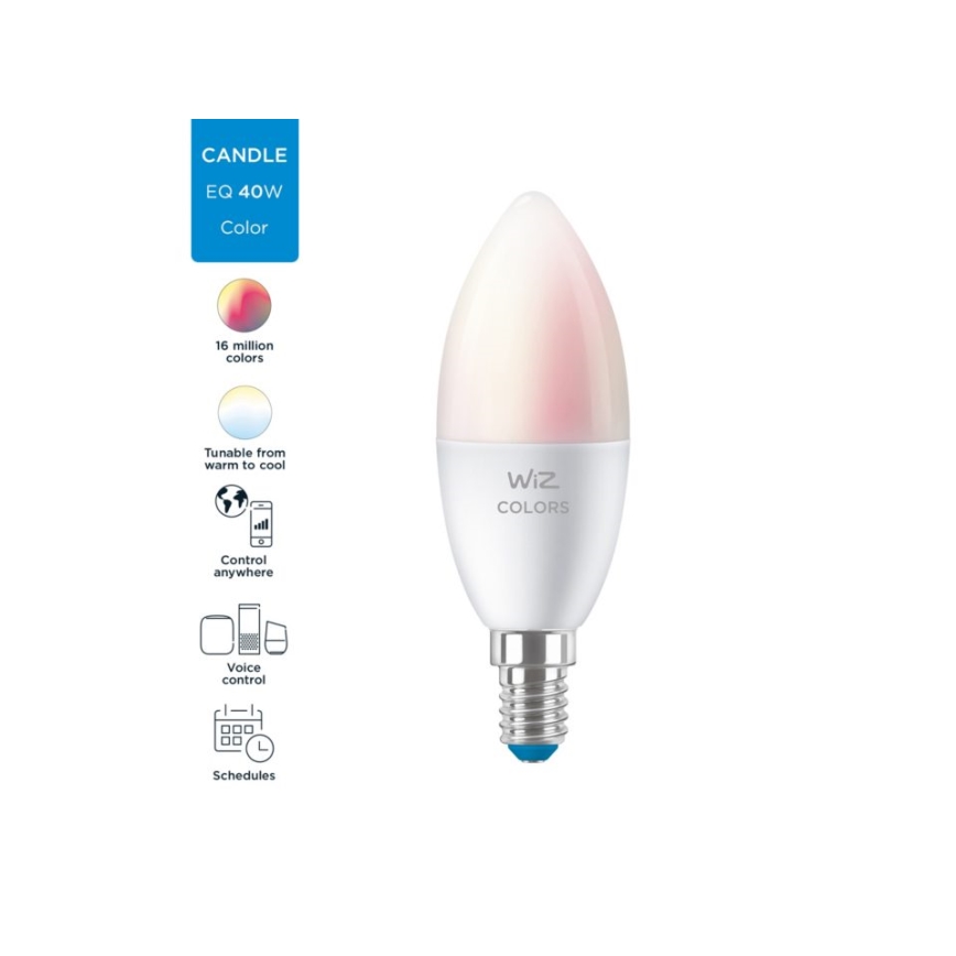 LED RGBW Димируема крушка C37 E14/4,9W/230V 2200-6500K CRI 90 Wi-Fi -WiZ