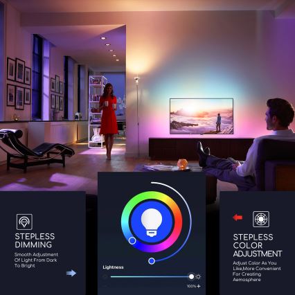 LED RGBW Димируема крушка C37 E14/5W/230V 3000-6500K Wi-Fi - Aigostar