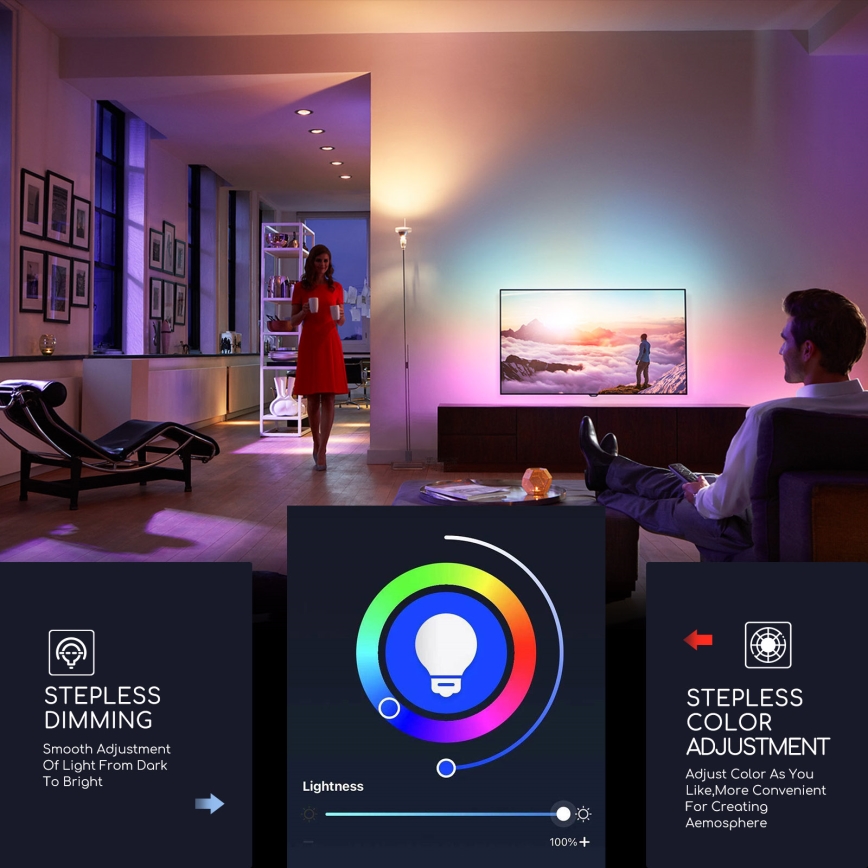 LED RGBW Димируема крушка C37 E14/5W/230V 3000-6500K Wi-Fi - Aigostar