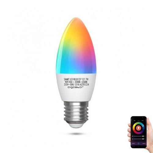 LED RGBW Димируема крушка C37 E27/7W/230V 3000-6500K Wi-Fi - Aigostar