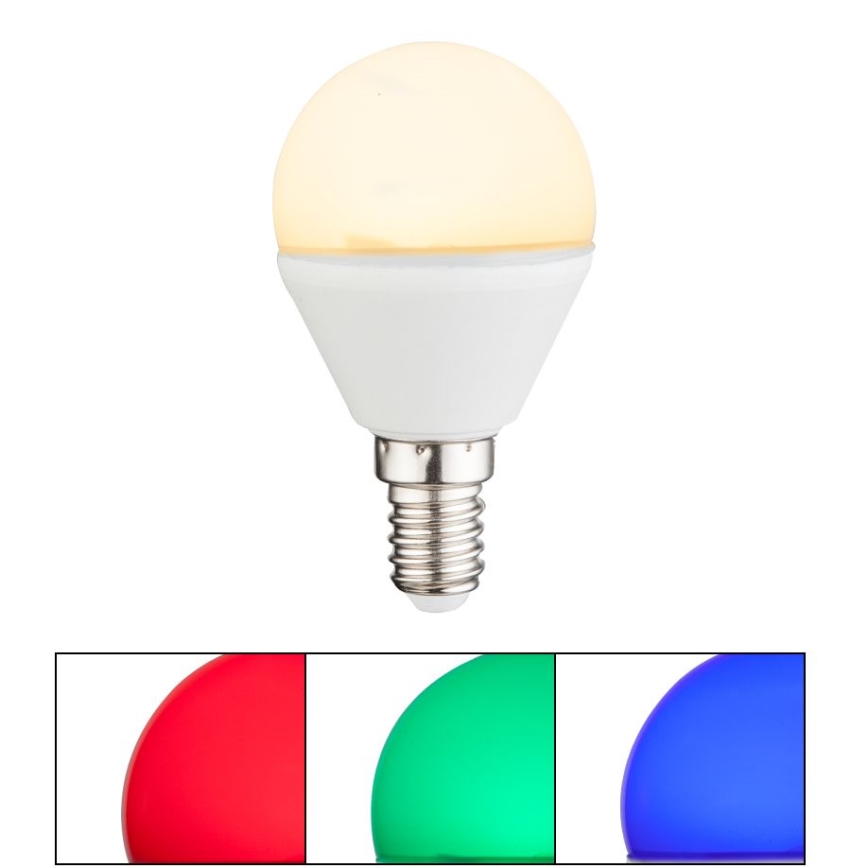 LED RGBW Димируема крушка E14/4,9W/230V 2700K + дистанционно управление - Globo