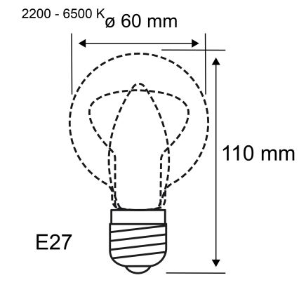 LED RGBW Димируема крушка FILAMENT E27/6,3W/230V 2200-6500K - Paulmann 29156