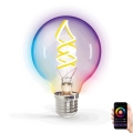 LED RGBW Димируема крушка FILAMENT G80 E27/4,9W/230V 2700K Wi-Fi - Aigostar