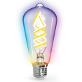 LED RGBW Димируема крушка FILAMENT MESH Интелигентен ST64 E27/4,9W/230V 2700-6500K - Aigostar