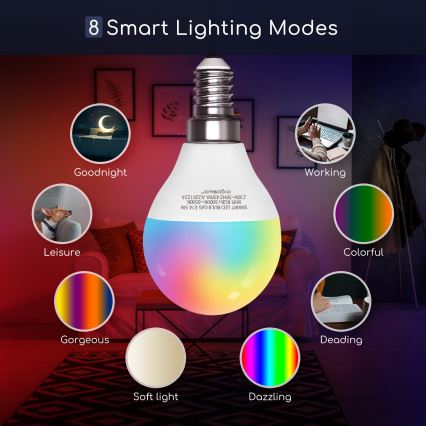 LED RGBW Димируема крушка G45 E14/5W/230V 3000-6500K Wi-Fi - Aigostar
