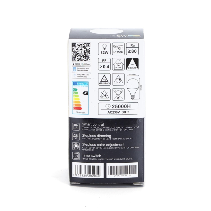 LED RGBW Димируема крушка G45 E14/5W/230V 3000-6500K Wi-Fi - Aigostar