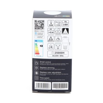 LED RGBW Димируема крушка G45 E27/5W/230V 3000-6500K Wi-Fi - Aigostar