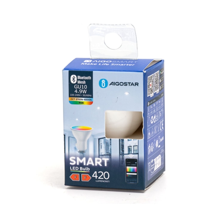 LED RGBW Димируема крушка GU10/4,9W/230V 2700-6500K - Aigostar