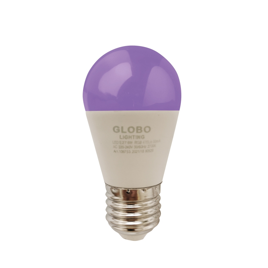 LED RGBW Димируема крушка E27/6W/230V 3000K + дистанционно управление - Globo