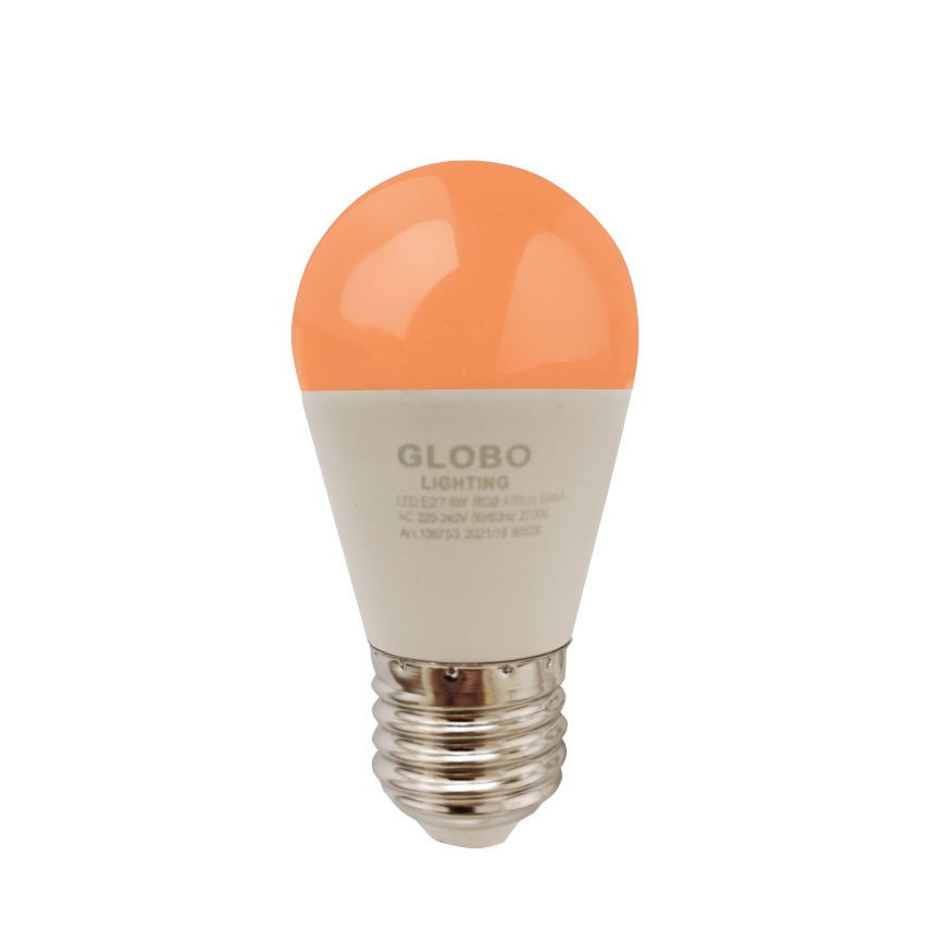 LED RGBW Димируема крушка E27/6W/230V 3000K + дистанционно управление - Globo