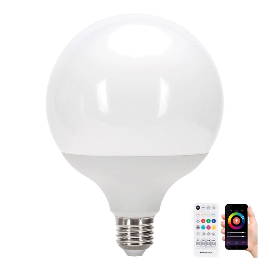 LED RGBW Димируема крушка MESH G120 E27/18W/230V 6500K + дистанционно управление - Aigostar
