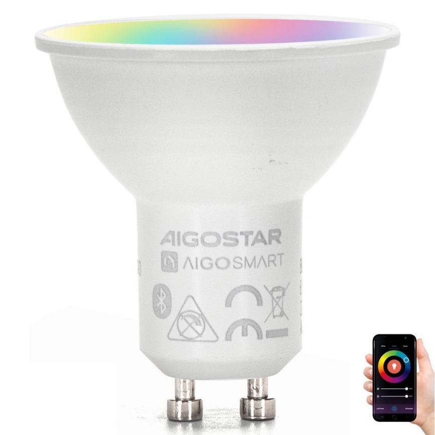LED RGBW Димируема крушка MESH Smart GU10/6,5W/230V 2700-6500K - Aigostar