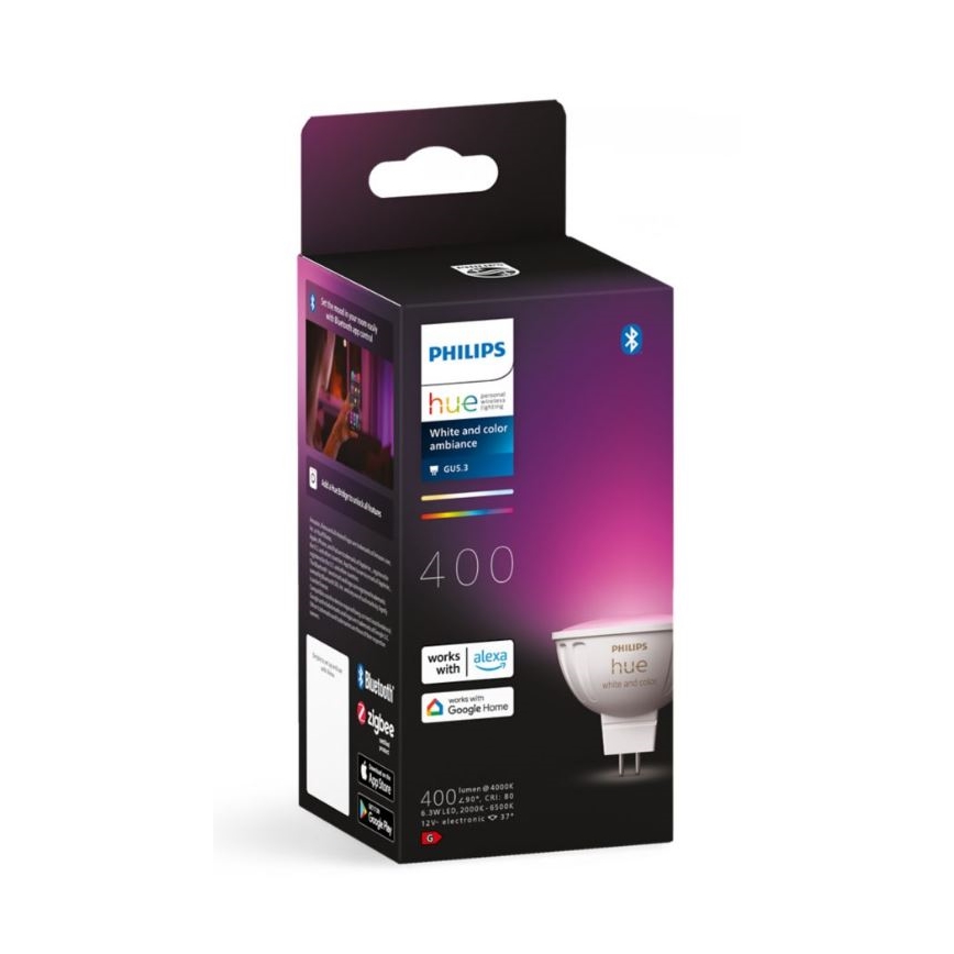 LED RGBW димируема крушка Philips Hue White And Color Ambiance GU5,3/MR16/6,3W/12V 2000-6500K