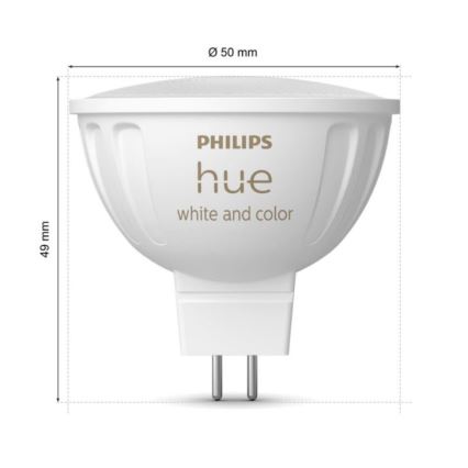 LED RGBW димируема крушка Philips Hue White And Color Ambiance GU5,3/MR16/6,3W/12V 2000-6500K