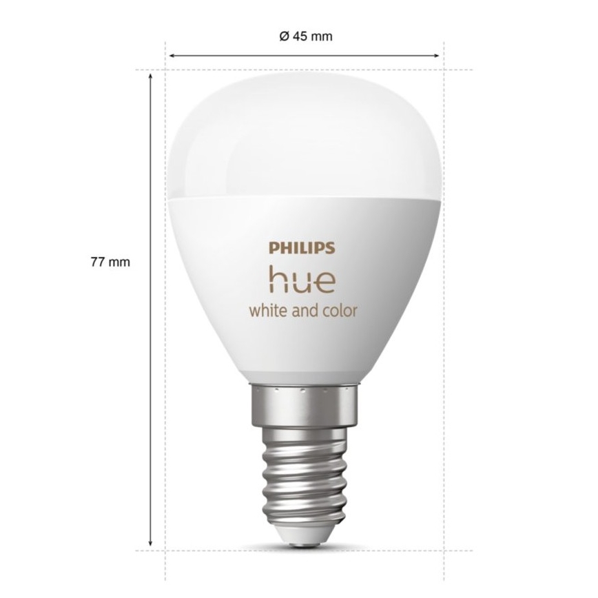 LED RGBW Димируема крушка Philips Hue White And Color Ambiance P45 E14/5,1W/230V 2000-6500K