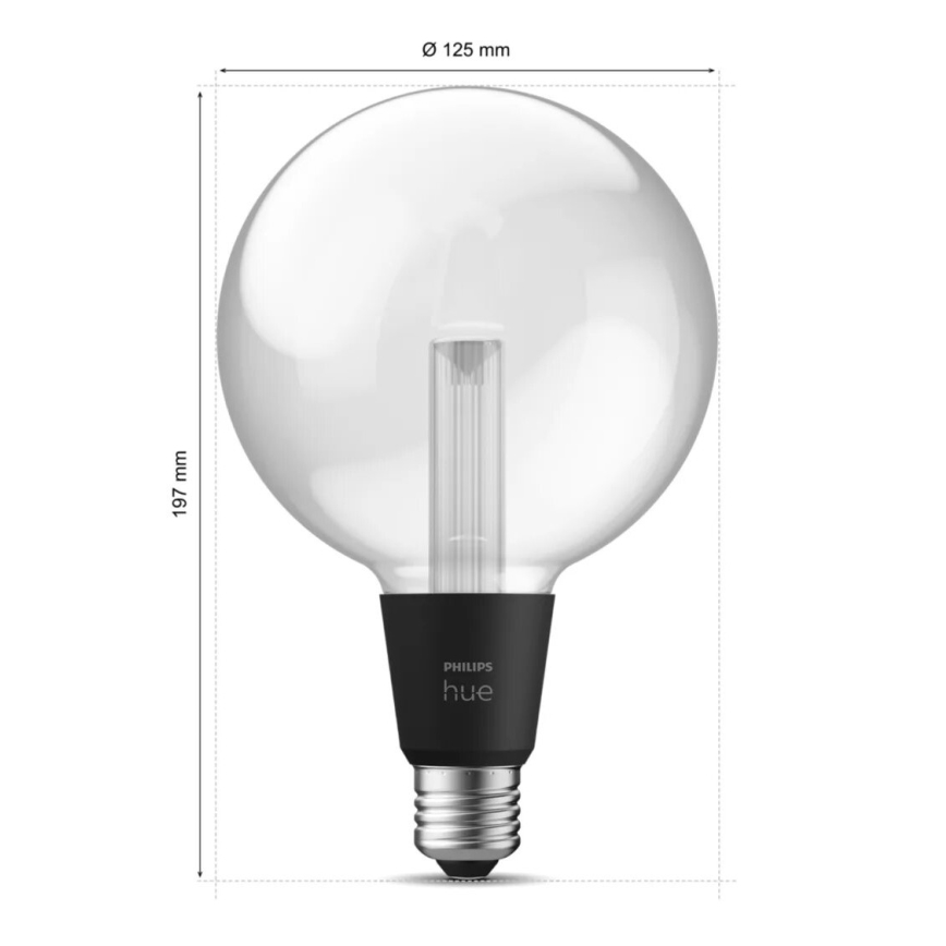 LED RGBW Димируема крушка Philips Hue White And Color Ambiance G125 E27/6,8W/230V 2000-6500K