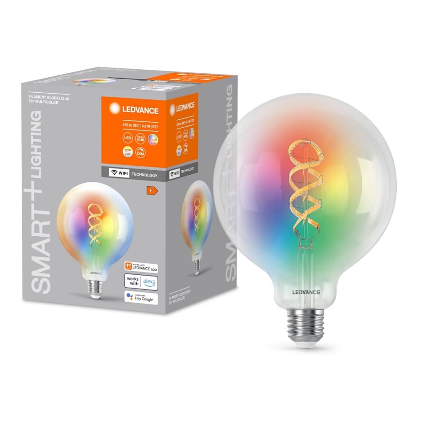 LED RGBW Димируема крушка SMART+ FILAMENT E27/4,8W/230V 2700-6500K Wi-Fi - Ledvance