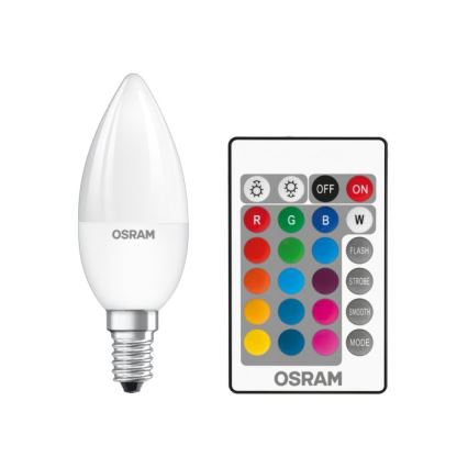 LED RGBW Димируема крушка STAR E14/4,5W/230V 2700K + дистанционно – Osram