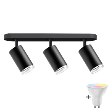 LED RGBW Димируемо баня прожектор TURYN 3xGU10/6,5W/230V 2700-6500K Wi-Fi IP44 черно