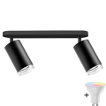 LED RGBW Димируемо баня точково осветление TURYN 2xGU10/6,5W/230V 2700-6500K Wi-Fi IP44 черно