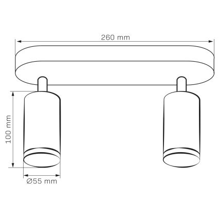 LED RGBW Димируемо баня точково осветление TURYN 2xGU10/6,5W/230V 2700-6500K Wi-Fi IP44 черно