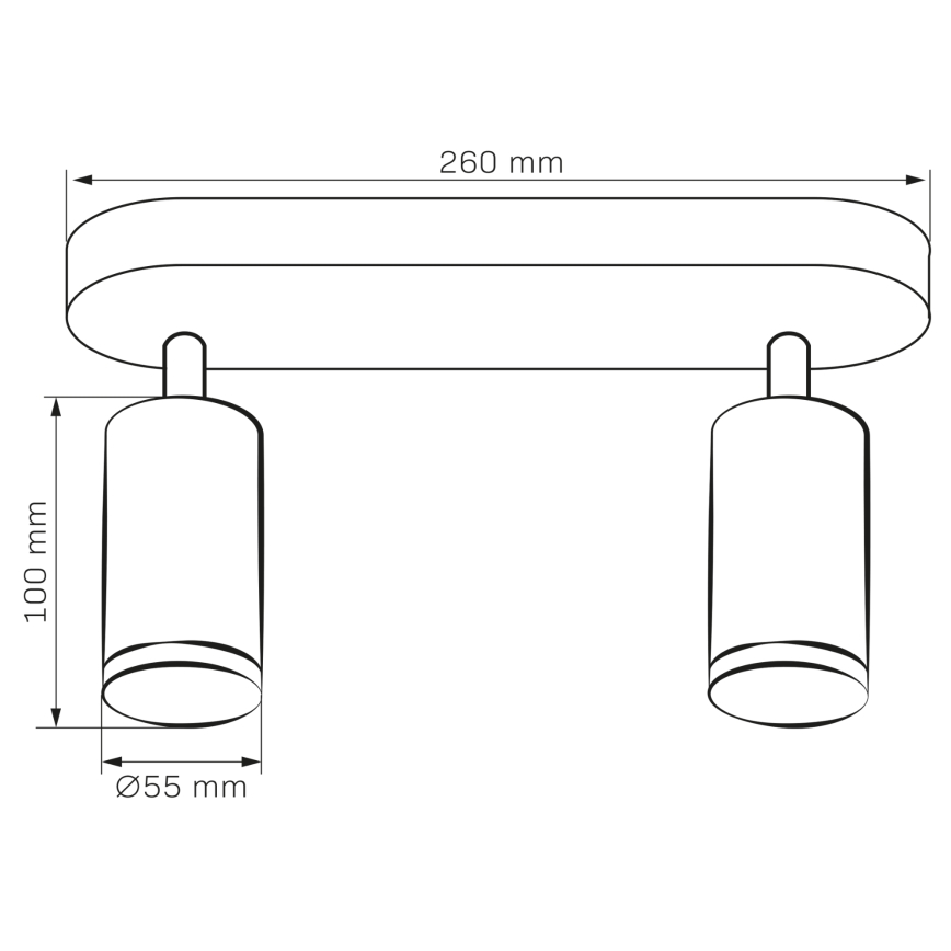 LED RGBW Димируемо баня точково осветление TURYN 2xGU10/6,5W/230V 2700-6500K Wi-Fi IP44 черно