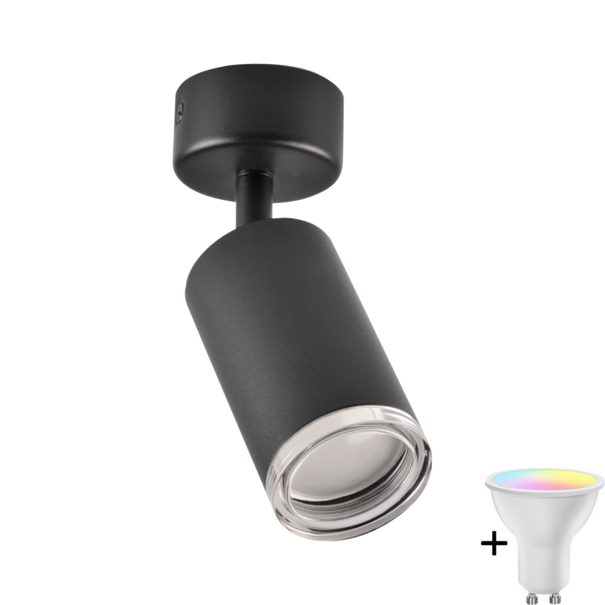 LED RGBW Димируемо осветително тяло за баня TURYN 1xGU10/6,5W/230V 2700-6500K Wi-Fi IP44 черно