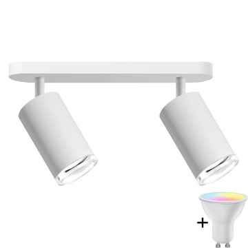 LED RGBW Димируемо осветително тяло за баня TURYN 2xGU10/6,5W/230V 2700-6500K Wi-Fi IP44 бяло