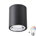 LED RGBW Димируемо спот осветление JUPITER 1xE27/6,5W/230V 2700-6500K Wi-Fi диам. 9,8 см черно