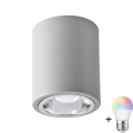 LED RGBW Димируемо спот осветление JUPITER 1xE27/6,5W/230V 2700-6500K Wi-Fi диам. 9,8 см сиво